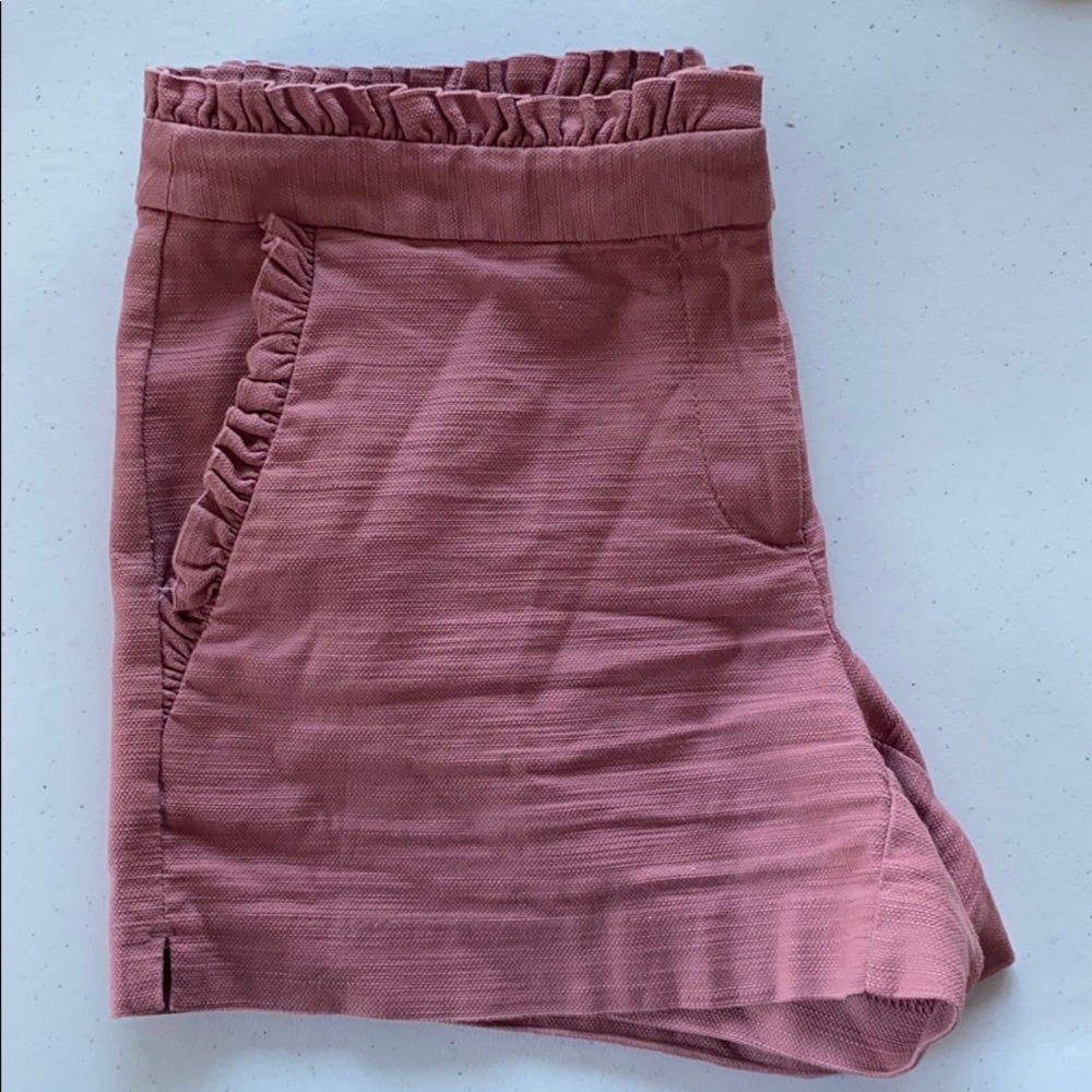 LOFT Pink Ruffle Shorts - Picture 2 of 4